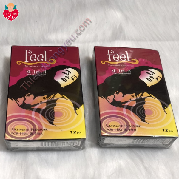 Hộp Bao Cao Su Feel 12 Cái Hương Dâu Cực Thơm Cao Cấp Chính Hãng