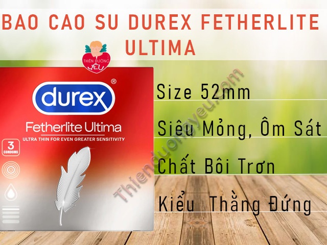 Hộp Bao Cao Su Durex Fetherlite Ultima Siêu Mỏng 3 Cái