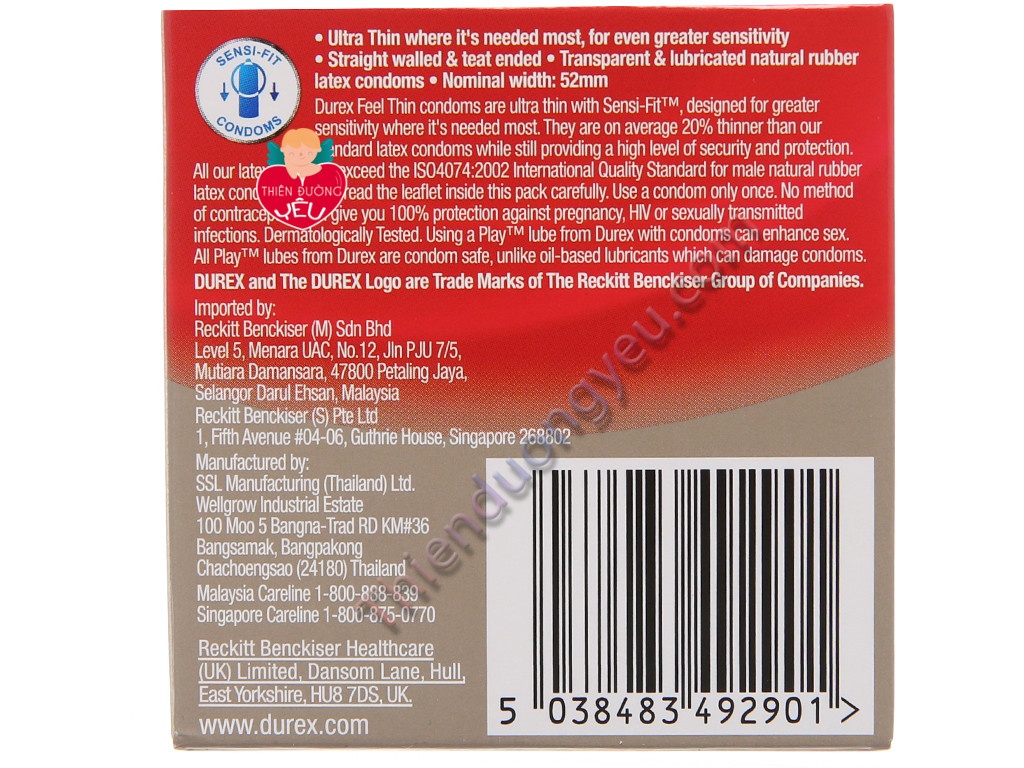 Hộp Bao Cao Su Durex Fetherlite Ultima Siêu Mỏng 3 Cái