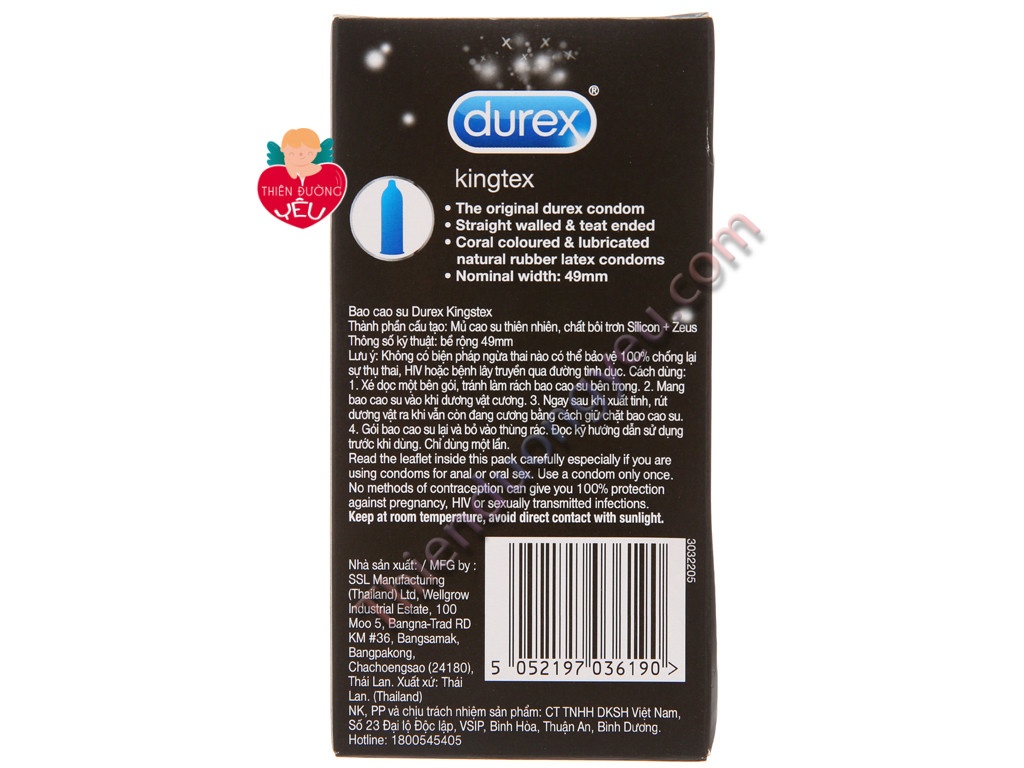 Hộp Bao Cao Su Durex Kingtex Ôm Sát 12 Cái