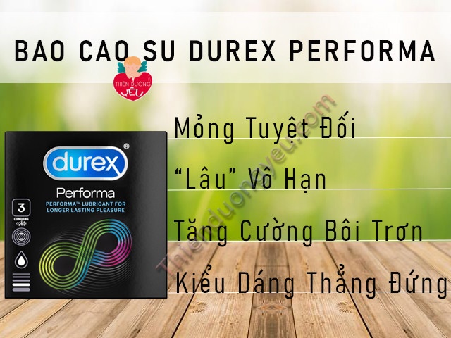 Hộp Bao Cao Su Durex Performa Kéo Dài Hộp Đen 3 Cái