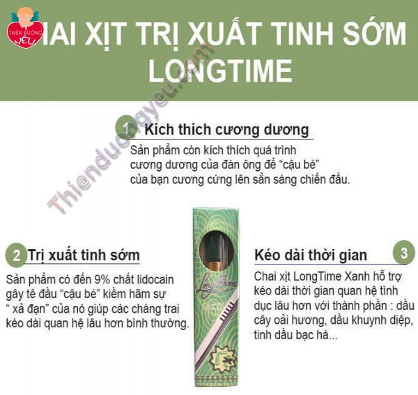 Thuốc Xịt Kéo Dài Thời Gian Mát Lạnh Longtime 5Ml Thái Lan Chính Hãng