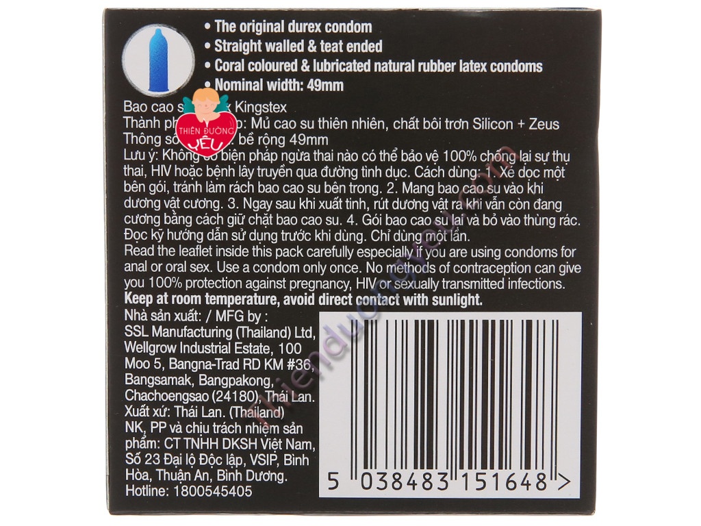 Hộp Bao Cao Su Durex Kingtex Ôm Sát 3 Cái