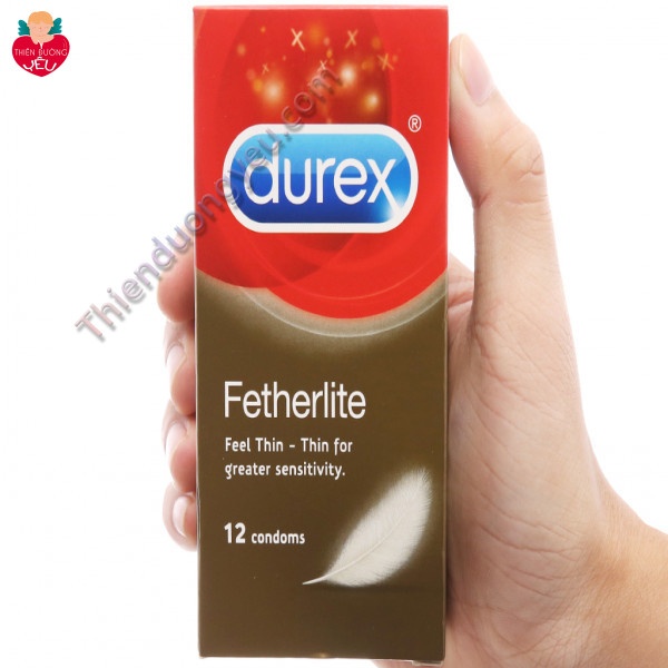  Hộp Bao Cao Su Durex Fetherlite Mỏng Hộp Đen 12 Cái