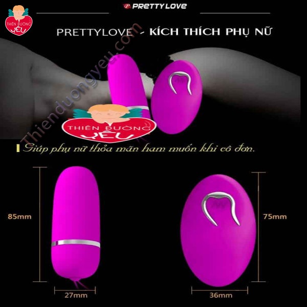 Trứng Rung Tình Yêu PrettyLove Darlene 12 Chế Độ Massage Điều Khiển Từ Xa