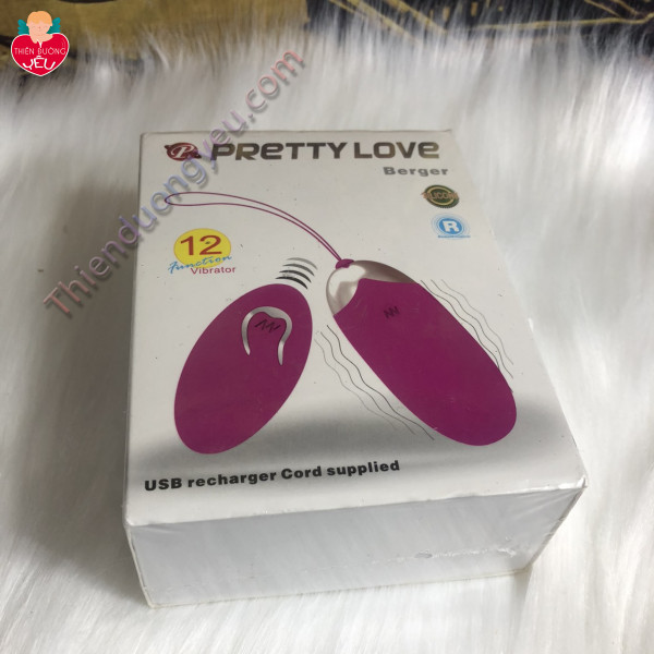 Trứng Rung Tình Yêu Pretty Love BerGer Không Dây 12 Chế Độ Massage Điểm G Cực Mạnh
